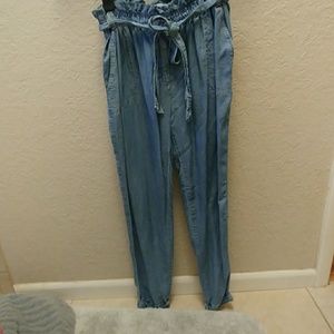 Cuffed sinched waist jeans